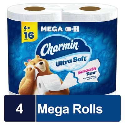 Ultra-Soft Smooth Tear Toilet Paper (224-Sheets Per Roll) (4-Mega Rolls)