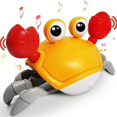 Walking Crab Toy, Interactive Crawling Crab Baby Toy, Crab Toys for Babies with Music, Sensing Escape Cute Crab, Tummy Crawling Time Infant 3-6…