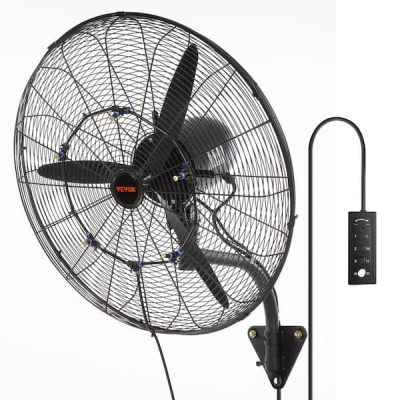 Wall-Mount Misting Fan 24 in. 3-speed High Velocity Max. 7000 CFM Waterproof Oscillating Industrial Wall Fan