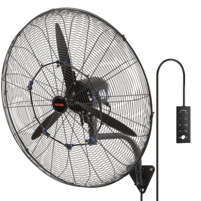 Wall-Mount Misting Fan 30 in. 3-Speed High Velocity Max. 9500 CFM Waterproof Oscillating Industrial Wall Fan