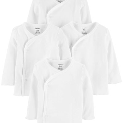 White Baby 4-Pack Side-Snap Tees | carters.com