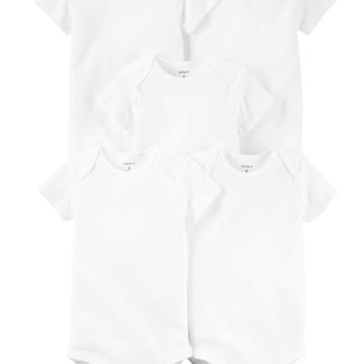 White Baby 5-Pack Short-Sleeve Bodysuits | carters.com