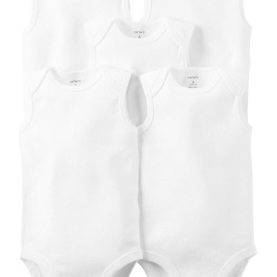 White Baby 5-Pack Tank Bodysuit | carters.com