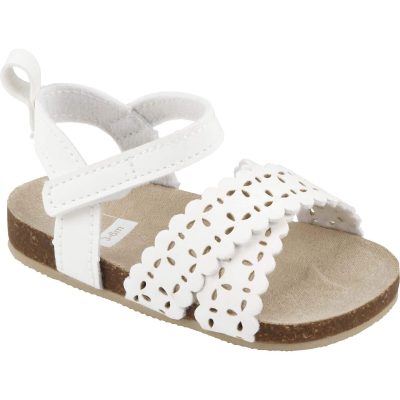 White Baby Faux Cork Sandals | carters.com