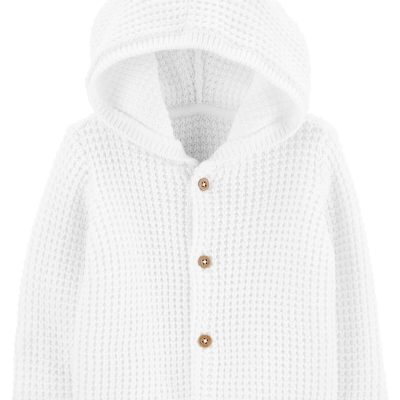 White Baby Hooded Cardigan | carters.com