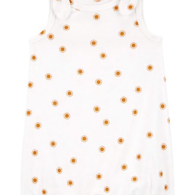 White/Gold Baby Sun Cotton Romper | carters.com