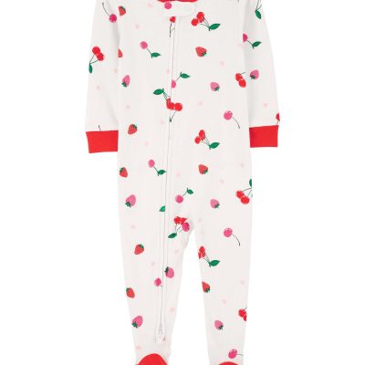 White/Red Baby 1-Piece Cherry 100% Snug Fit Cotton Footie Pajamas | carters.com