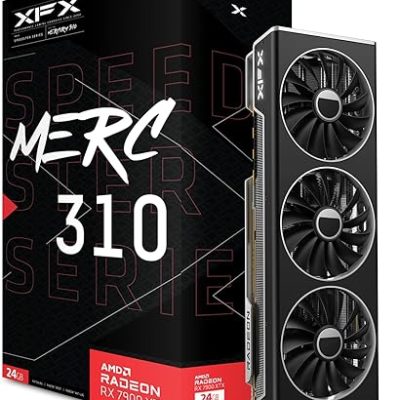 XFX Speedster MERC310 AMD Radeon RX 7900XTX Black Gaming Graphics Card with 24GB GDDR6, AMD RDNA 3 RX-79XMERCB9