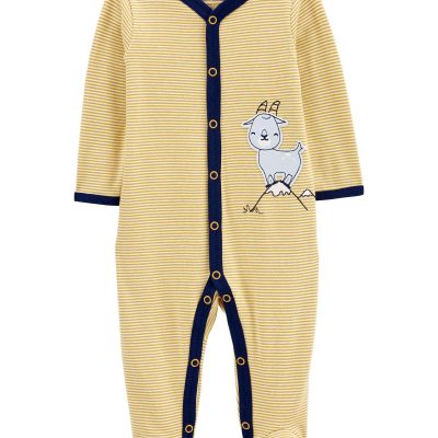 Yellow Baby Goat Snap-Up Cotton Sleep & Play Pajamas | carters.com