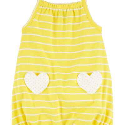 Yellow Baby Heart Pocket Cotton Romper | carters.com