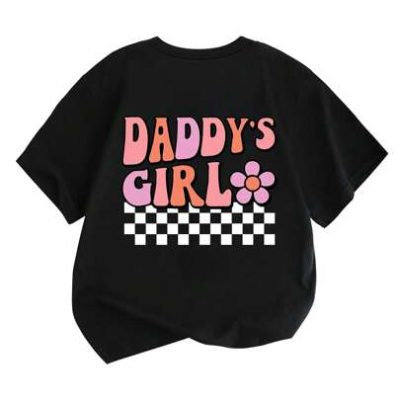 Young Girl Round Neck Letter Printed T-Shirt