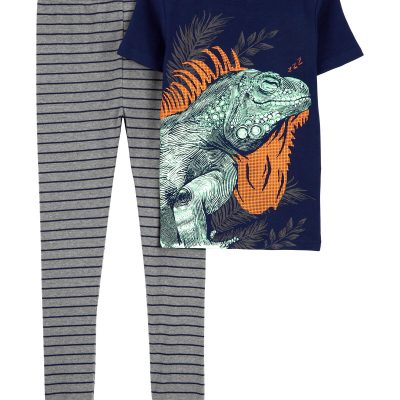 Black Kid 2-Piece Iguana Cotton Blend Pajamas | carters.com