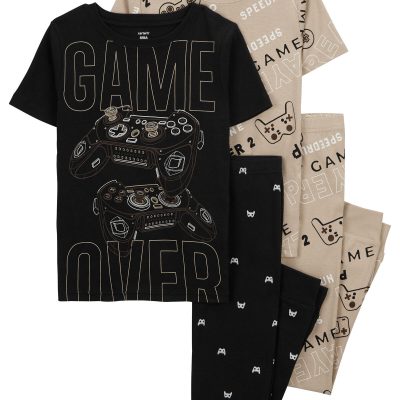 Black Kid 4-Piece Gamer 100% Snug Fit Cotton Pajamas | carters.com