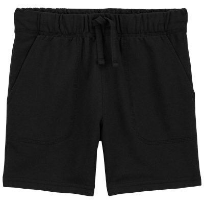 Black Kid Pull-On Cotton Shorts | carters.com