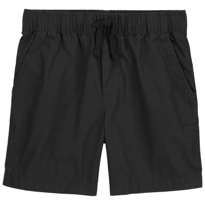 Black Kid Pull-On Poplin Shorts | carters.com