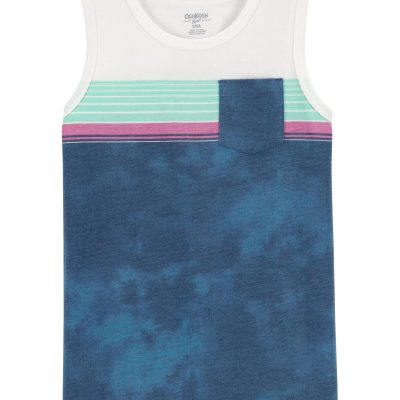 Blue Kid Striped Pocket Tank | carters.com