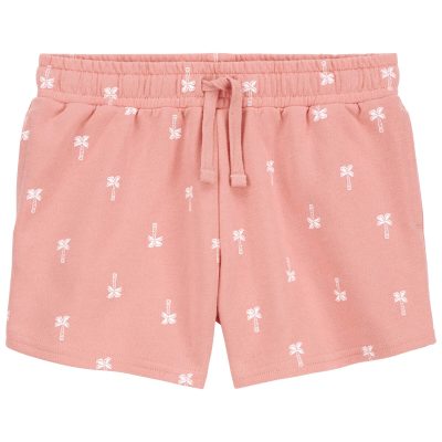 Coral Kid Palm Tree Pull-On French Terry Shorts | carters.com