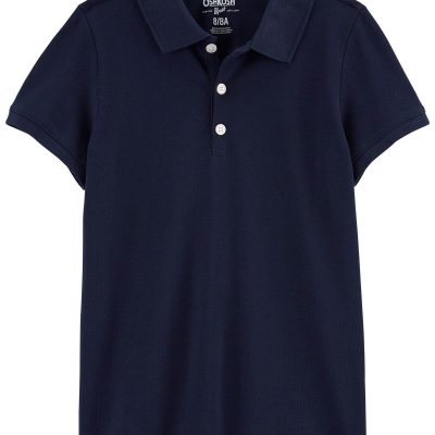 Deep Navy Kid Pique Cotton Uniform Polo | carters.com