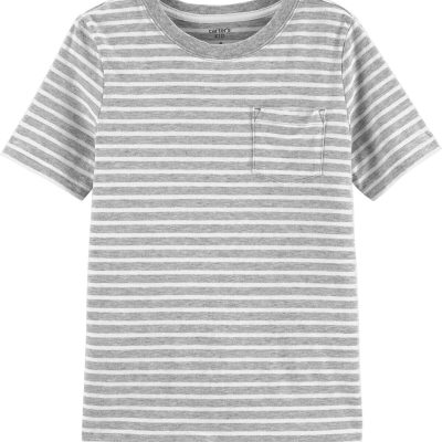 Gray Kid Striped Pocket Jersey Tee | carters.com