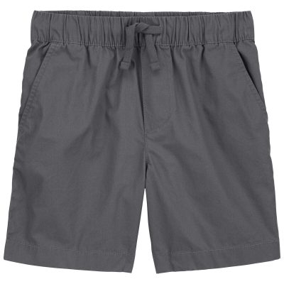 Grey Kid Pull-On Poplin Shorts | carters.com