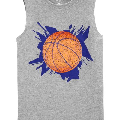 Heather Kid Basketball Graphic Tank | carters.com