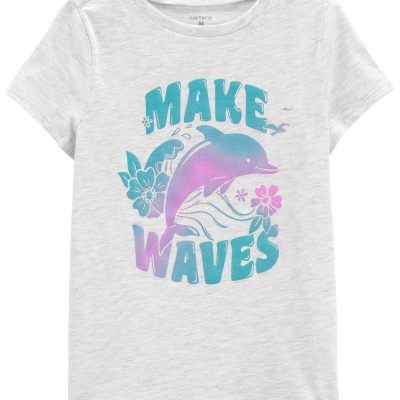 Heather Kid Make Waves Dolphin Graphic Tee | carters.com