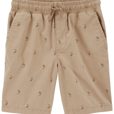 Khaki Kid Drawstring Canvas Shorts | carters.com