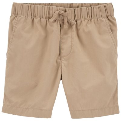 Khaki Kid Pull-On Poplin Shorts | carters.com