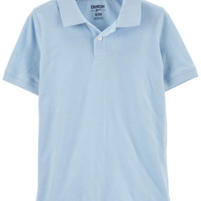 Light Blue Kid Light Blue Piqué Polo Shirt | carters.com
