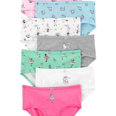 Multi 7-Pack Ballerina Print Stretch Cotton Underwear | carters.com