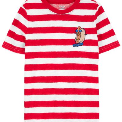 Multi Kid Striped Hot Dog Graphic Tee | carters.com