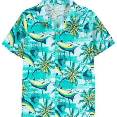 Multi Kid Tropical Button-Front Shirt | carters.com