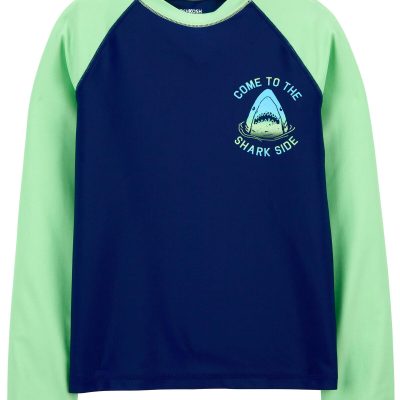 Navy Kid Colorblock Shark Rashguard | carters.com