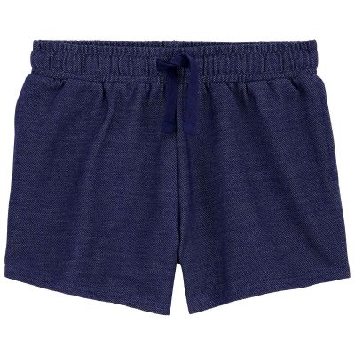 Navy Kid Knit Denim Pull-On French Terry Shorts | carters.com