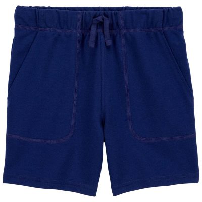 Navy Kid Pull-On Cotton Shorts | carters.com