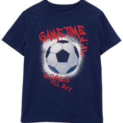 Navy Kid Soccer Graphic Tee | carters.com