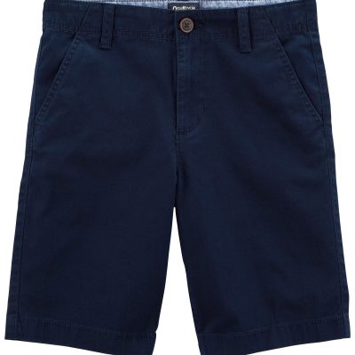 Navy Kid Stretch Chino Shorts | carters.com