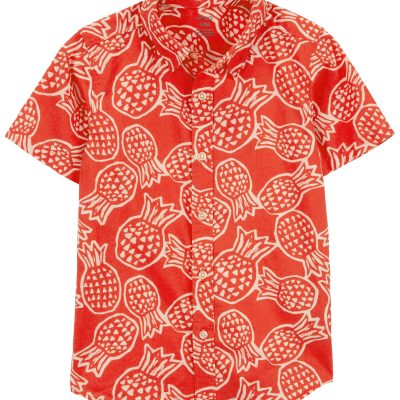 Orange Kid Pineapple Button-Down Shirt | carters.com