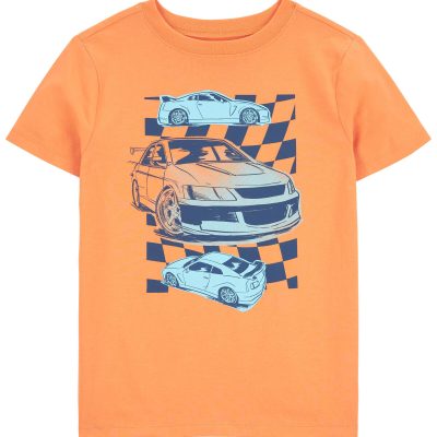 Orange Kid Race Car Graphic Tee | carters.com