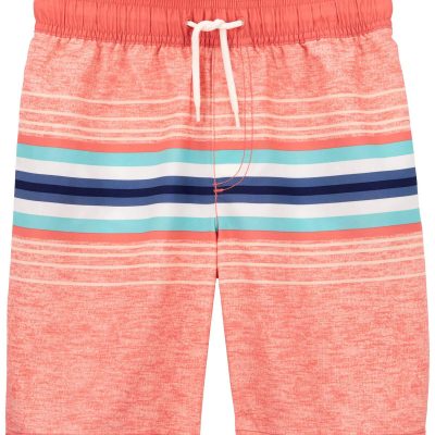 Orange Kid Striped Swim Trunks | carters.com