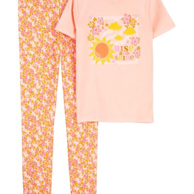 Peach/Orange Kid 2-Piece Rise And Shine 100% Snug Fit Cotton Pajamas | carters.com