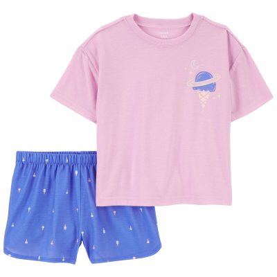 Pink/Blue Kid 2-Piece Ice Cream Loose Fit Pajama Set | carters.com