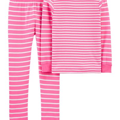 Pink Kid 2-Piece Striped Snug Fit Cotton Pajamas | carters.com