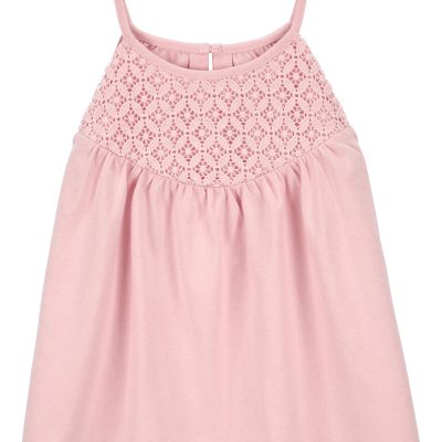 Pink Kid Crochet Sleeveless Top | carters.com