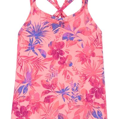 Pink Kid Floral Print Criss-Cross Tank | carters.com