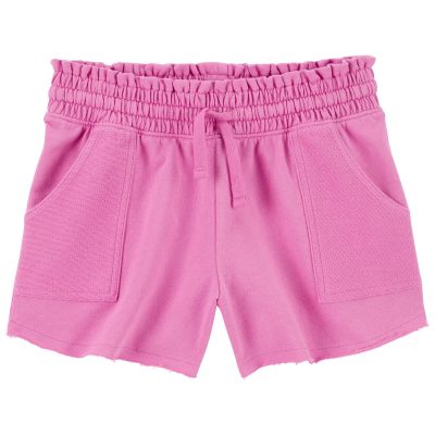 Pink Kid Pull-On French Terry Shorts | carters.com