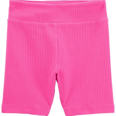 Pink Kid Ribbed Bike Shorts | carters.com