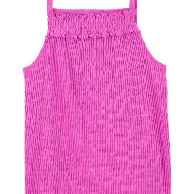 Pink Kid Textured Smocked Tank | carters.com