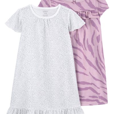 Purple/Grey Kid 2-Pack Nightgowns | carters.com