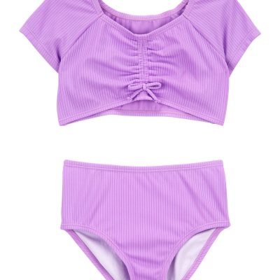 Purple Kid 2-Piece Ribbed Swimsuit | carters.com